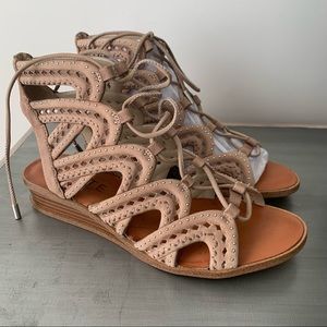 1. State Lace Up Mini Wedge Sandal